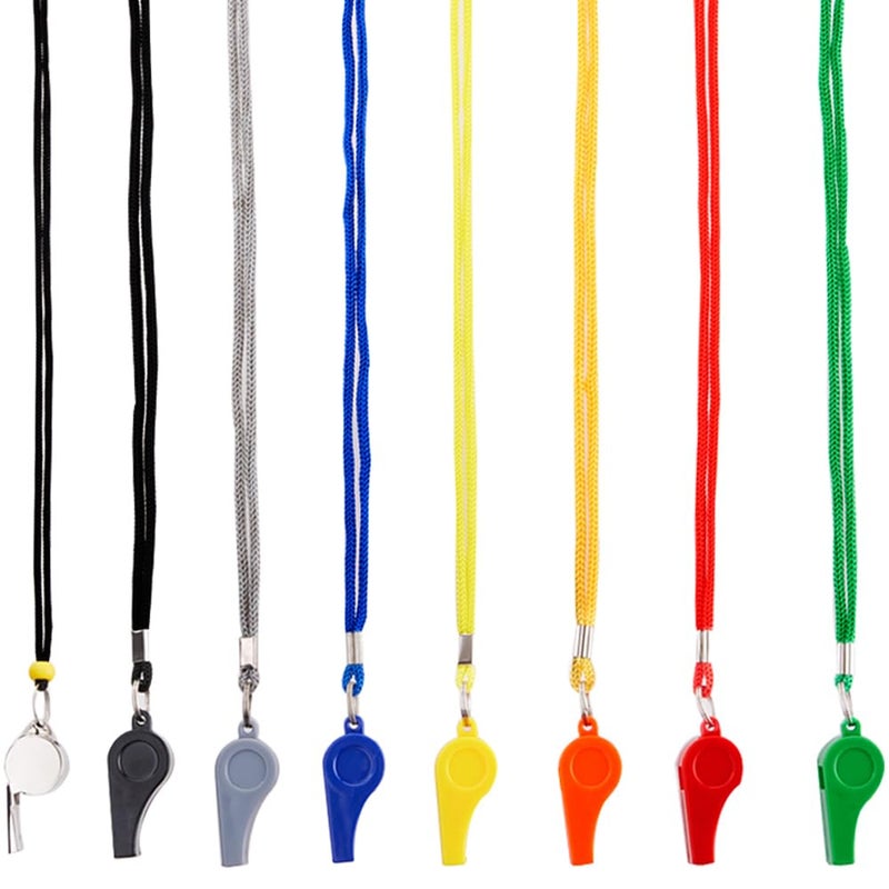 FYA Whistle, 8PCS Sports Whistles with Lanyard, Loud Crisp Sound Whistles Bulk Ideal for Referees, Coaches, and Officials - Image 5